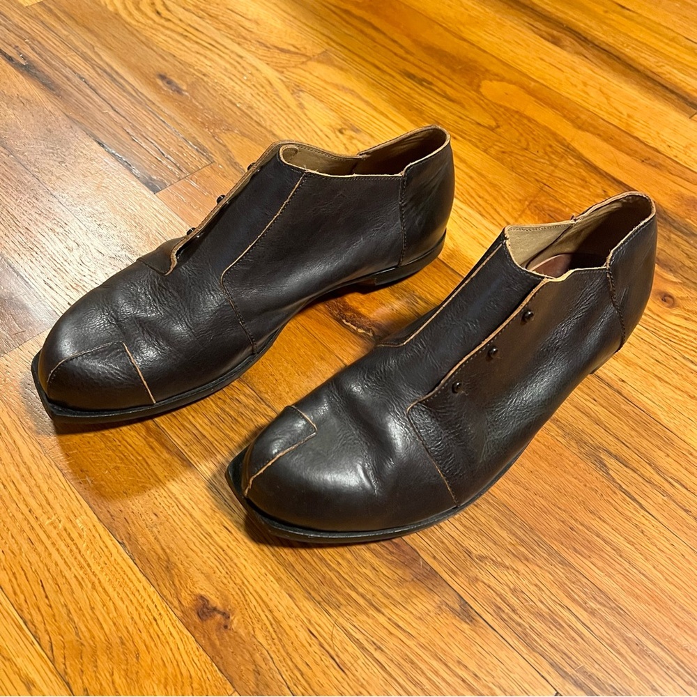 CYDWOQ Protect Handmade Men's Dark Brown Leather Dress Shoes 44 US 10.5 EUC